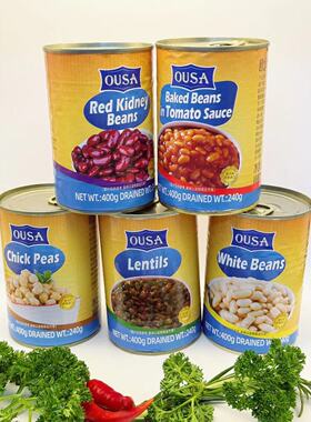 Can beans意大利白腰豆红腰豆三角豆黑豆茄汁焗豆即食原味水浸豆