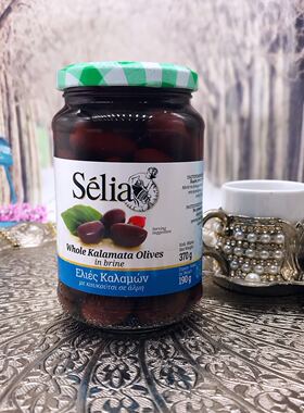 Whol Kalamata Olives in brine370g希腊原装进口有核黑橄榄 橄榄