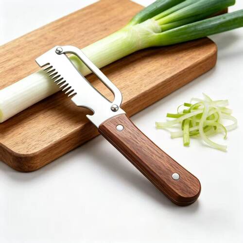 多功能切葱器家用削皮刨丝开瓶器厨房木质手柄三合一Onion cutter