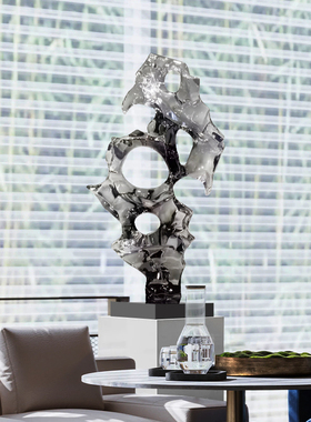 新中式透明珊瑚石透明雕塑