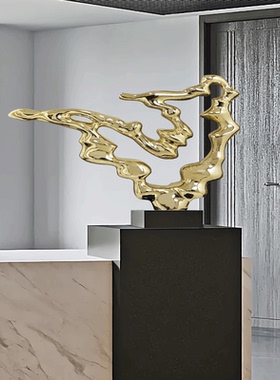 大型抽象电镀摆件大堂过道装饰