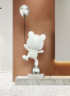 卡通气球熊大摆件现代网红雕塑