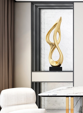 抽象雕塑玄关客厅落地摆件样板间