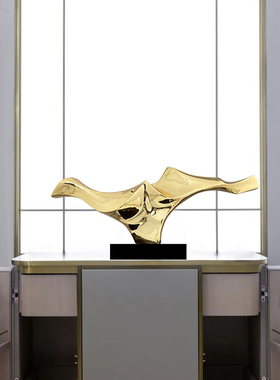 样板间客厅轻奢玄关电镀摆件酒店