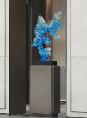 透明太湖石摆件样板间抽象雕塑