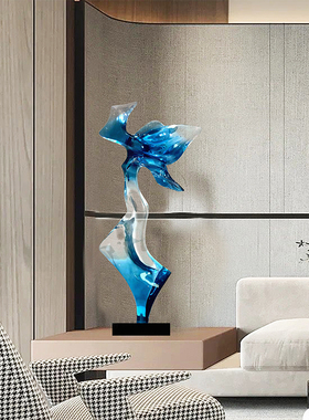 客厅雕塑摆件透明树脂轻奢艺术品