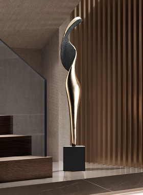 高级感客厅玄关瘦高款细长型雕塑