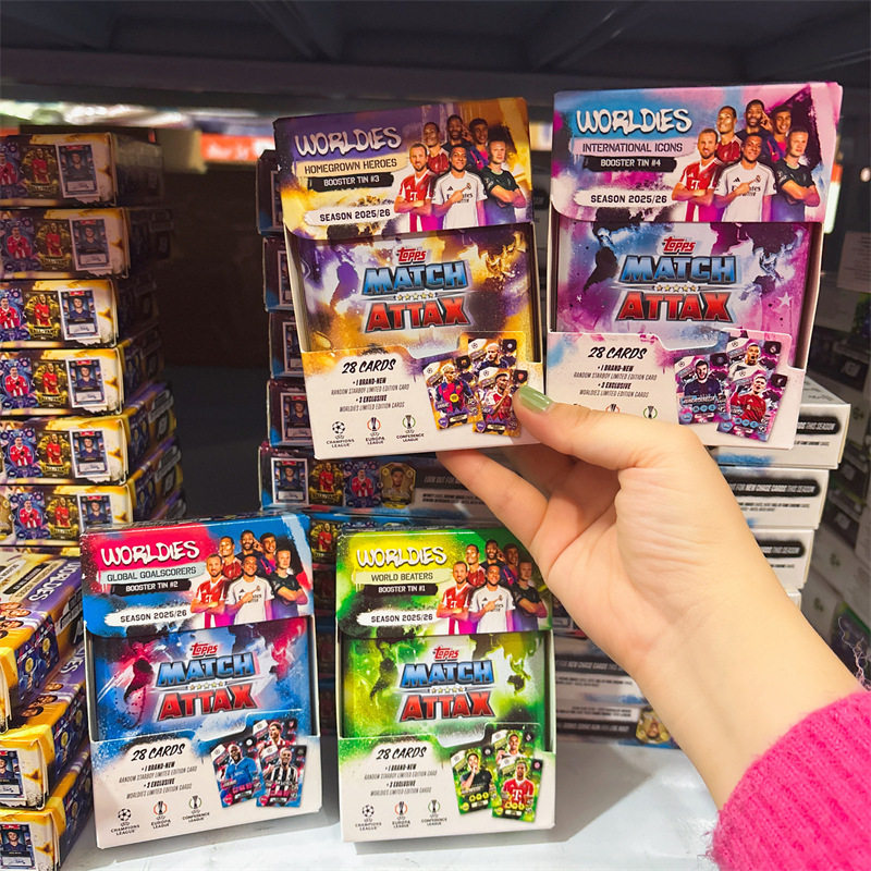 正版授权2025-2026 Topps 欧冠 Match Attax 迷你铁盒周边收藏卡