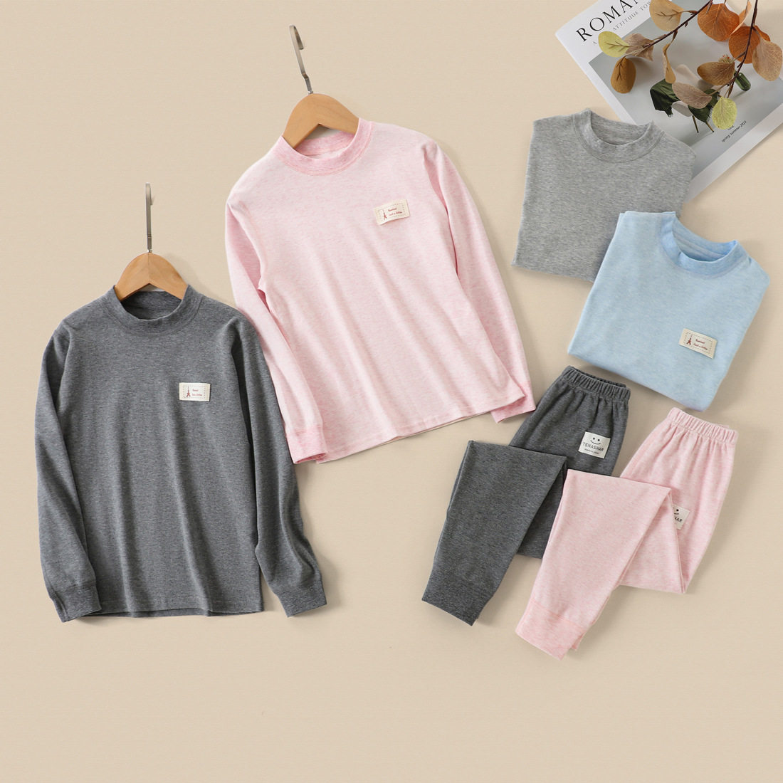 儿童内衣套装男童秋衣秋裤纯棉彩棉宝宝保暖内衣家居服睡衣中大童