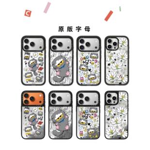 casyetiy联名权志龙GD小猫咪MagSafe磁吸适用苹果18promax手机壳iPhone17pro镜面16日韩15趣味卡通14防摔13女