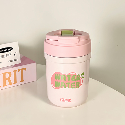 不锈钢双饮咖啡保温杯外带