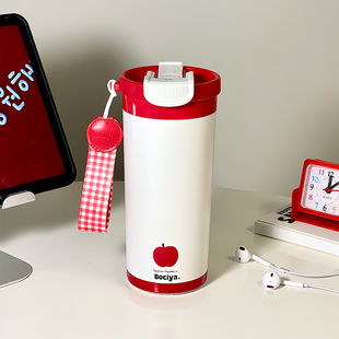 不锈钢保温咖啡杯外出便带外带便携随行高颜值吸管女生简约水杯子