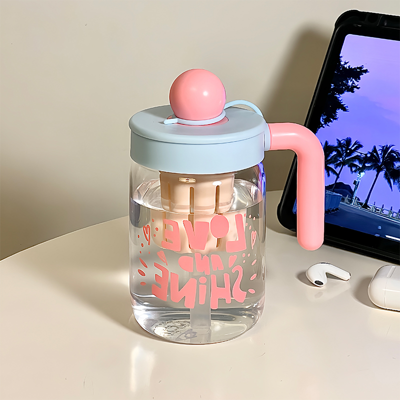 多巴胺吸管玻璃杯带把手