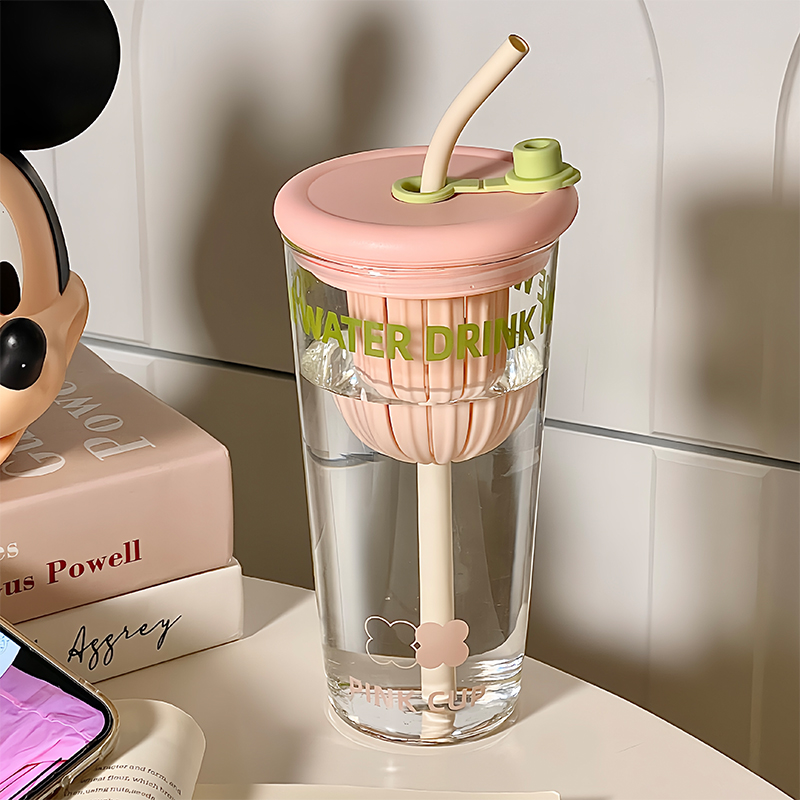 高硼硅果茶杯茶水分离耐热玻璃杯