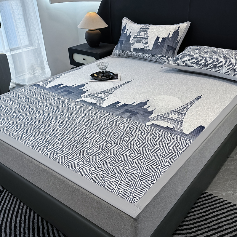 凉席简约冰丝席夏天单双人床1.8