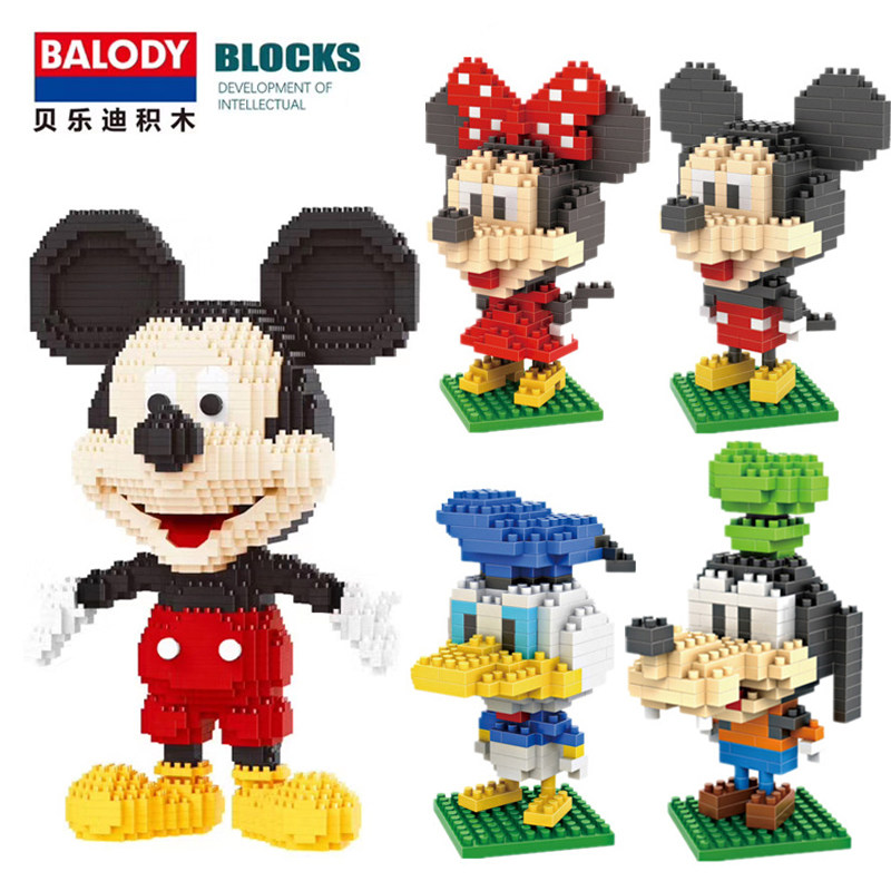 乐高积木玩具迪士尼米奇米妮微型小颗粒成人拼装米老鼠唐老鸭女生