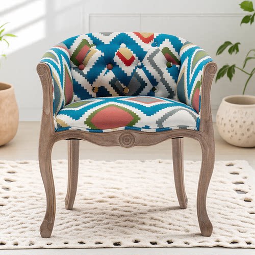 做旧复古扶手实木围椅