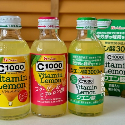 现货日本好侍C1000维生素C抗疲劳感维他命青柠味碳酸饮料140ml