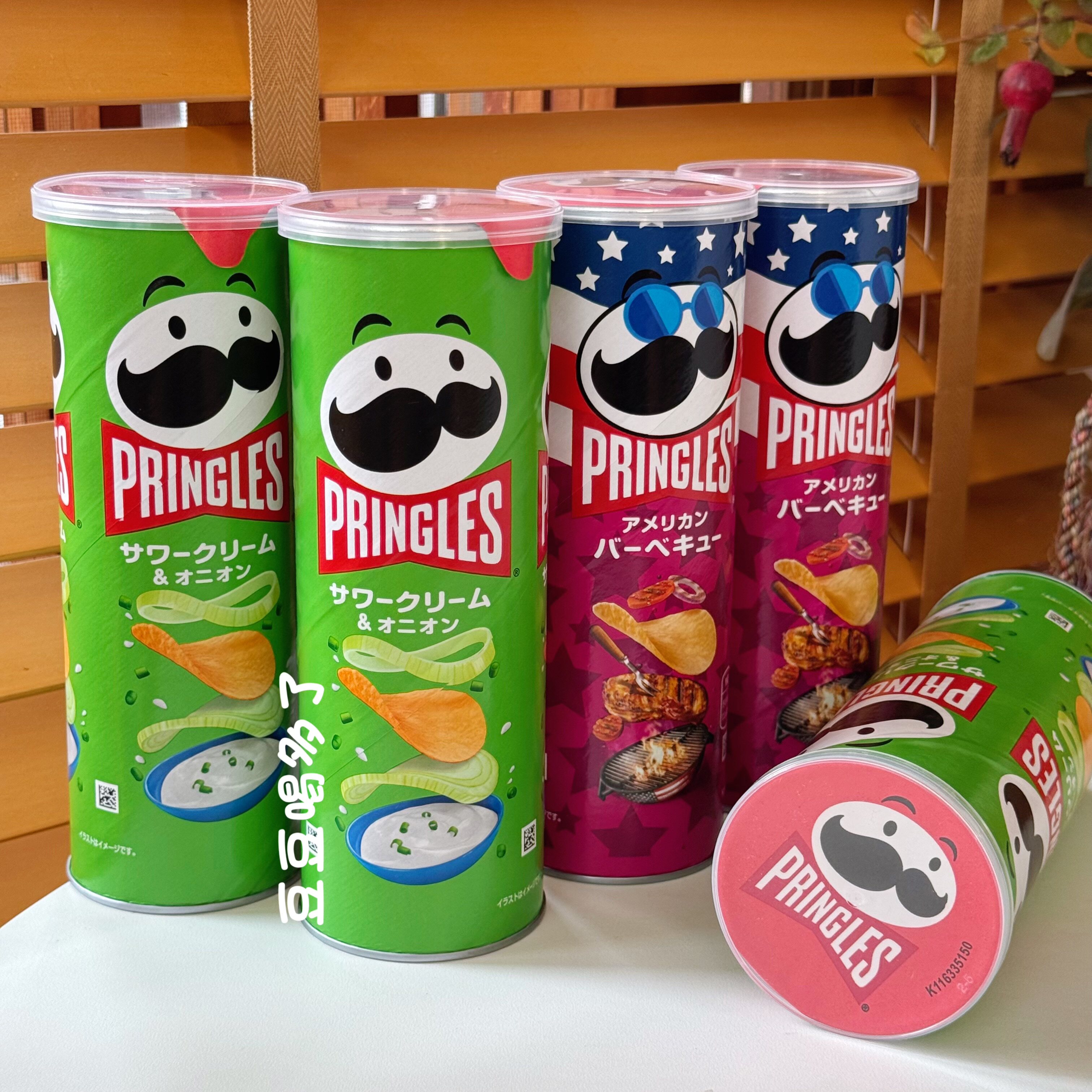 现货 日本进口pringles品客酸奶洋葱味薯片桶装零食105g