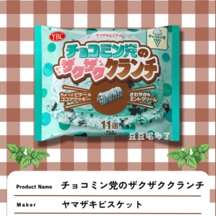 限定新品 日本YBC薄荷巧克力冰淇淋脆脆条饼干棒零食11枚入
