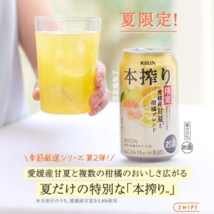 现货日本原装进口KIRIN麒麟本榨系列爱媛柑橘味汽酒罐装饮料350ml