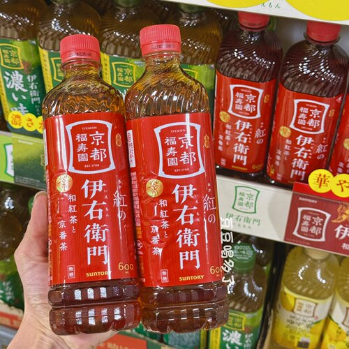 现货日本Suntory三得利伊右卫门京番和红茶解腻无糖饮料600ml