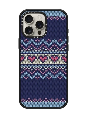 现货CASETiFY正品蓝色费尔苏格兰针织毛衣适用于苹果iPhone 16 Pro Max防摔手机壳15/14/13/12艺术范儿潮牌套