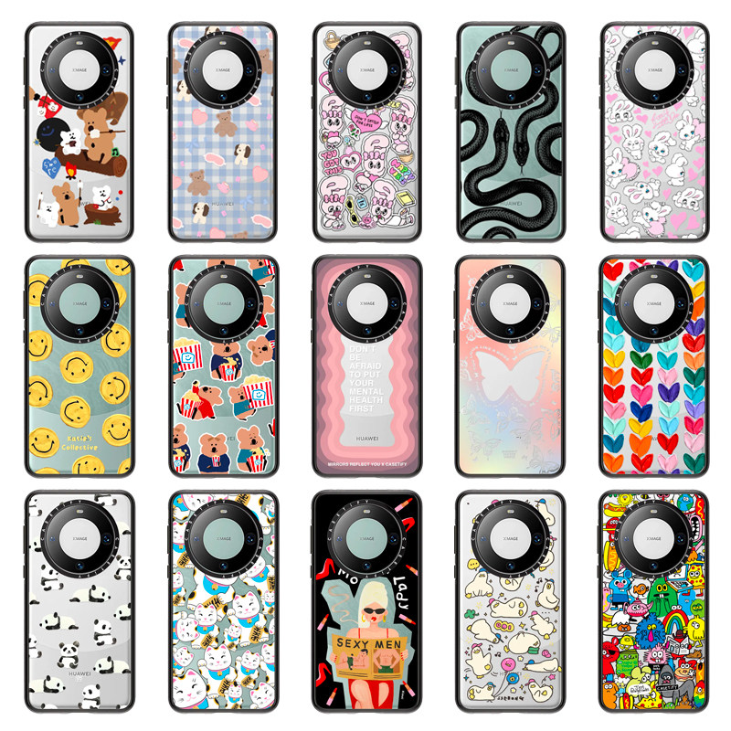 现货 casetify透明-黑色适用huawei华为Mate 60 pro高档艺术手机壳香港潮牌ins网红风时尚防摔小众轻奢保护套