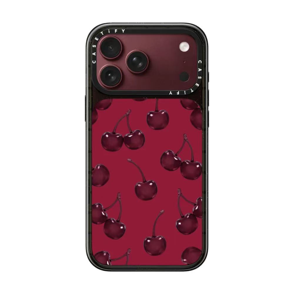 现货CASETiFY正品黑樱桃果冻酒红适用苹果iPhone 17/18 Pro Max防摔手机壳甜美15/14/13/air文艺16艺术保护套