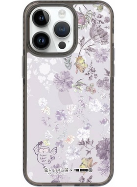 THE HOODx露台上的波丽 伦敦猫头鹰适用苹果iPhone16/15/14/Plus/Pro/Max浪漫紫色花朵高级感艺术手机壳16pro
