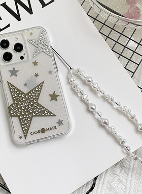 创意小众白色珍珠手机链 短款小挂绳手机串珠挂件百搭饰品网红ins