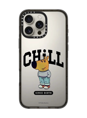 现货CASETiFY正品联名Chill Guy随性小狗黑色字适用苹果iPhone16 pro max防摔手机壳15/14/13加油卡通轻奢套