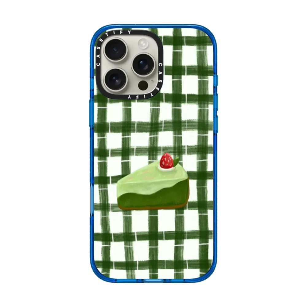 现货正品CASETiFY抹茶蛋糕清新绿色格子纹适用苹果iPhone 16 pro max手机壳15/14/13高端艺术家16e轻奢保护套