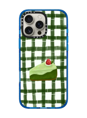现货正品CASETiFY抹茶蛋糕清新绿色格子纹适用苹果iPhone 16 pro max手机壳15/14/13高端艺术家16e轻奢保护套