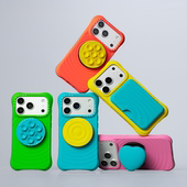 现货CASETiFY全新权志龙联名波漾磁吸卡包绿色黄色时尚 气囊支架扣