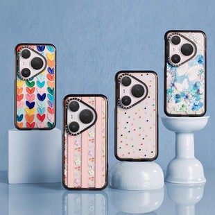 P80 CASETiFY正品 Pro防摔手机壳创意潮牌p80 Ultra高级感艺术ins保护套 强韧防摔透明黑色框适用华为Pura