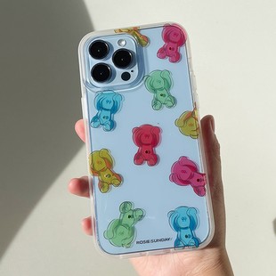 max透明壳少女心手机套 pro ROSIE SUNDAY害羞熊适用苹果iPhone13