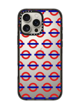 现货正品CASETiFY联名伦敦地铁管状圆形图案红蓝色适苹果iPhone16 pro max磁吸手机壳15/14/13个性潮流保护套