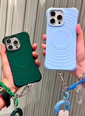 现货正品CASETiFY波漾蓝色墨绿色适用苹果iPhone16波浪磁吸液态硅胶保护套小众时尚air防摔17pro max手机壳15