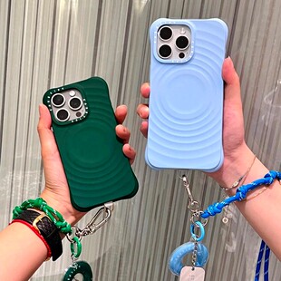 现货正品CASETiFY波漾蓝色墨绿色适用苹果iPhone16波浪磁吸液态硅胶保护套小众时尚air防摔17pro max手机壳15