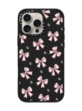 现货正品CASETiFY金属风粉红色缎带蝴蝶结适用苹果iPhone16 pro max磁吸手机壳潮牌15/14/13高级少女心保护套