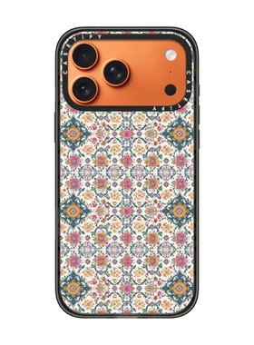 现货CASETiFY正品波斯花卉印花黄色适用苹果iPhone17 pro max防摔手机壳时尚小碎花16/15/14/13小众air保护套