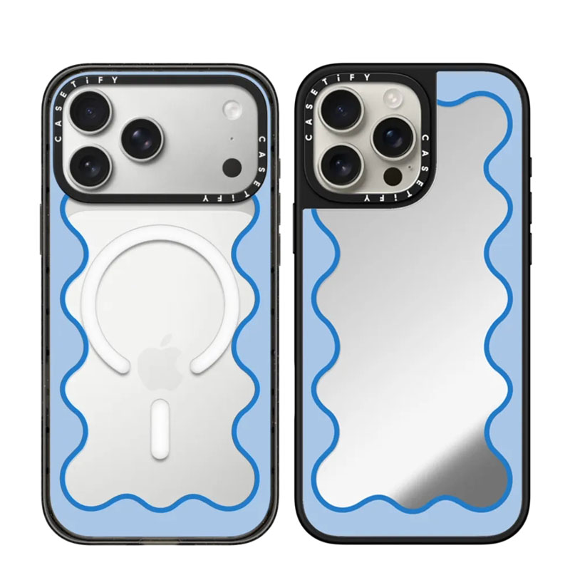 CASETiFY蓝色波浪边高级感手机壳