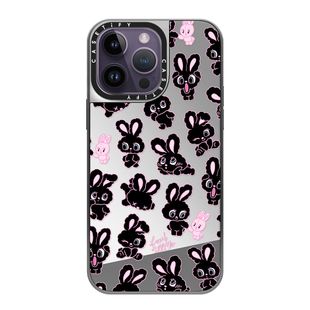 casetify黑色大眼兔子适用苹果iPhone15 max可爱女生手机壳卡通14 plus镜面ins保护套华为mate60壳 pro