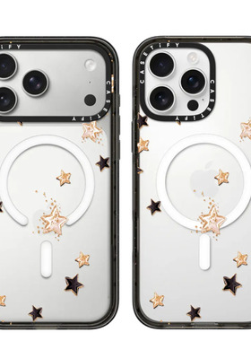 现货CASETiFY正品节日氛围感金色星星适用苹果iPhone16/17Pro Max防摔手机壳时尚15/14/air好看ins风13保护套