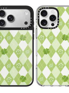 现货CASETiFY正品幸运三叶适用苹果iPhone17 pro max防摔手机壳时尚16/15/14/13高级17air绿色小花清新保护套