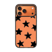 橙色底黑色星星适用苹果iPhone17 pro max防摔手机壳16 现货CASETiFY正品 14小众高级ins风air磁吸13保护套