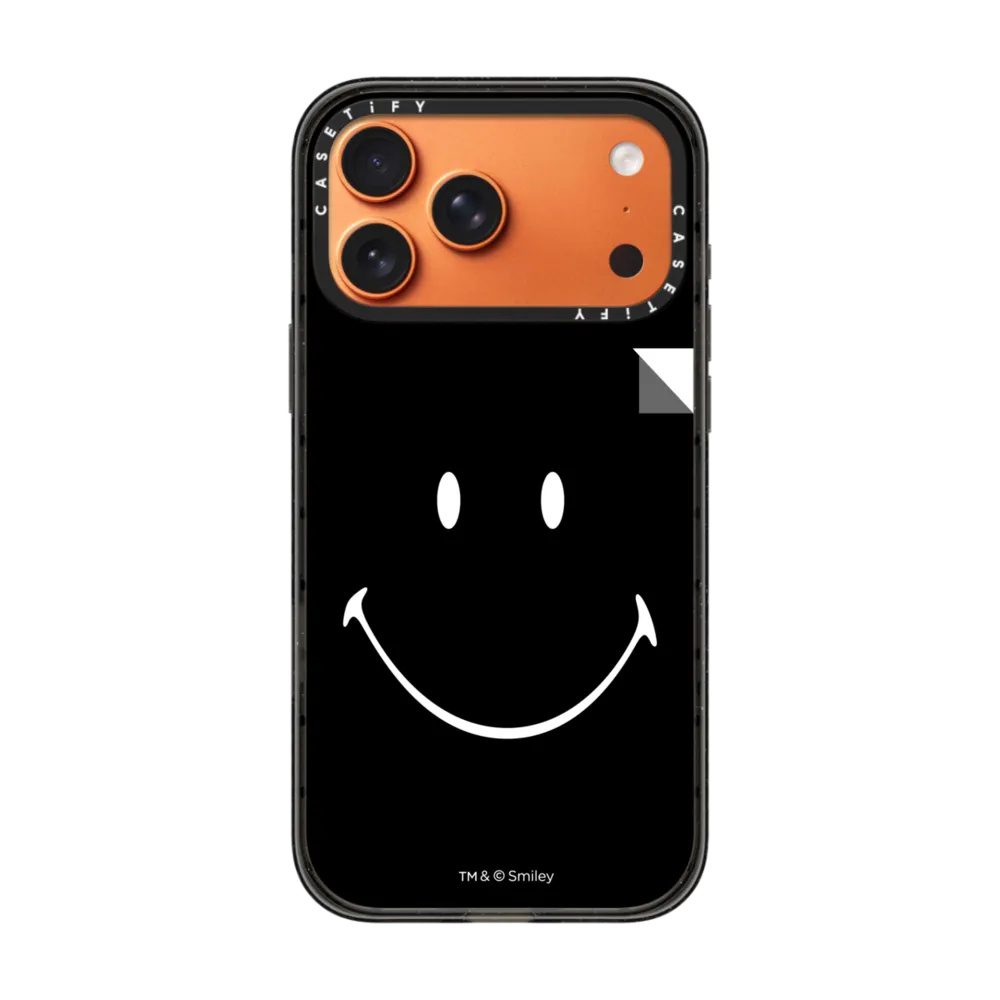 现货CASETiFY正品联名Smiley®原始笑脸黑色适用苹果iPhone17 pro max手机壳高端16/15/14简约13防摔保护套
