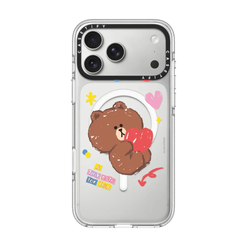 现货CASETiFY正品联名LINE FRIENDS布朗熊只为你定制写字适用苹果iPhone17 pro max手机壳16/15/14萌趣保护套