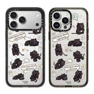 现货CASETIFY非常忙无所事事适用苹果iPhone16/17 pro max忙着躺平猫咪手机壳14/13/15可爱17air保护套12